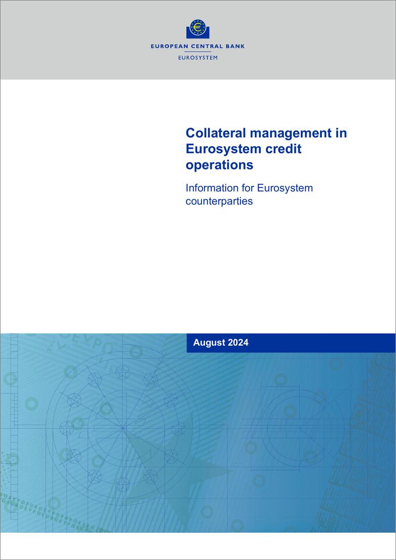 《欧洲央行-欧元体系信贷业务中的抵押品管理-欧洲系统交易对手信息（英）-2024.8-101页》 - 第1页预览图