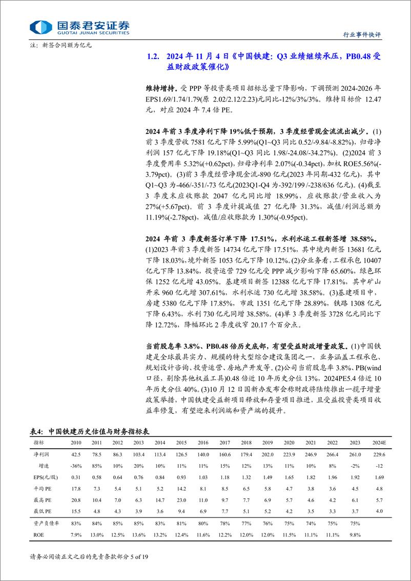 《建筑工程行业：国资委央企市值管理推荐低估值八大央企和四大国际工程公司-241217-国泰君安-19页》 - 第5页预览图