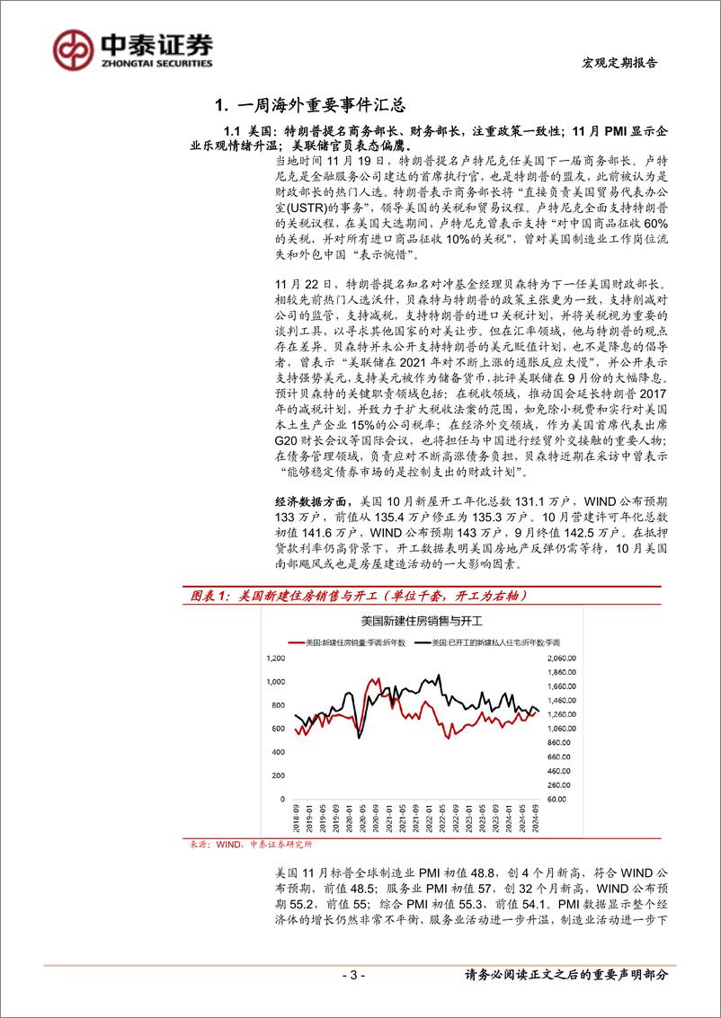 《宏观定期报告：预期与现实同步支撑美元，当前经济与政策思考-241124-中泰证券-12页》 - 第3页预览图