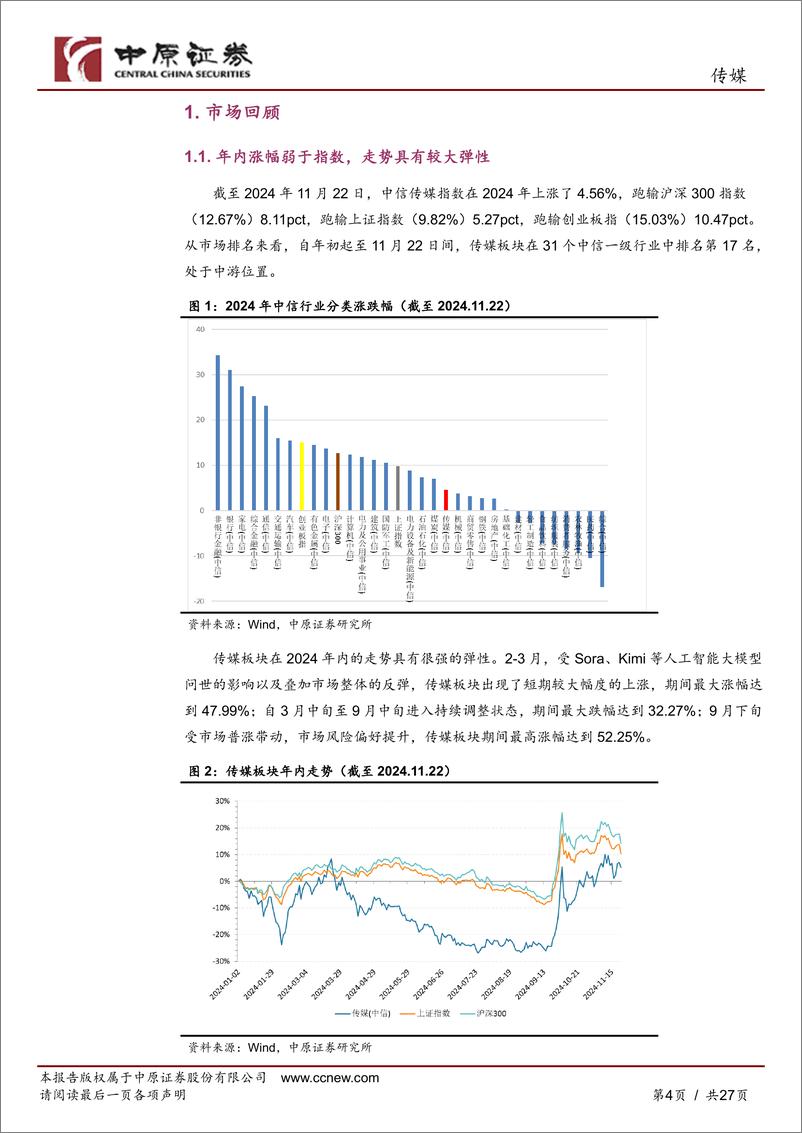 《传媒行业年度策略：关注“复苏周期、出海、高股息”三大维度-241128-中原证券-27页》 - 第4页预览图