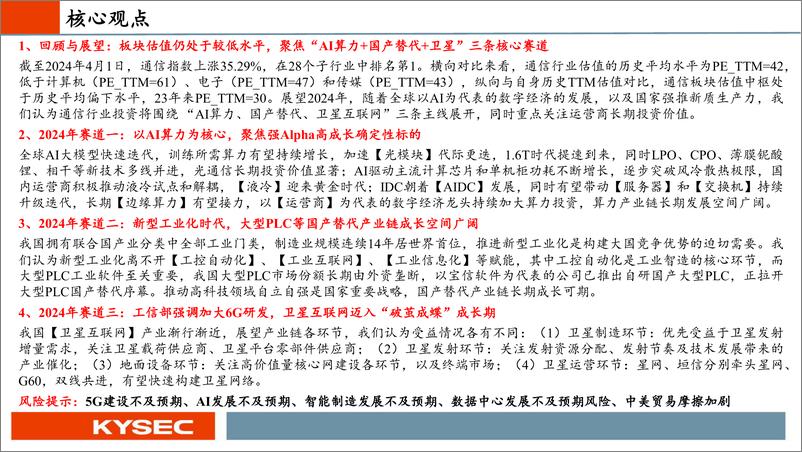 《开源证券-通信行业2024年中期投资策略：新质生产力时代的“AI算力＋国产替代＋卫星”革命》 - 第2页预览图