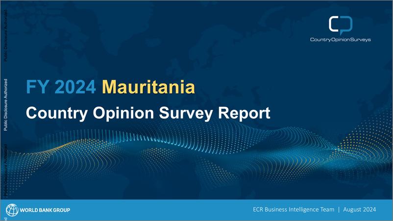 《世界银行-2024财年毛里塔尼亚国家意见调查报告（英）-43页》 - 第1页预览图