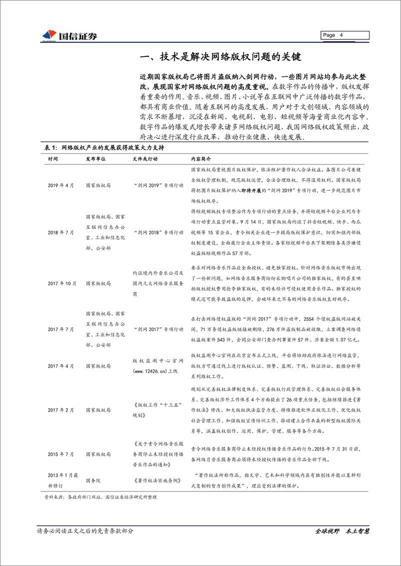 《网络与服务行业网络版权保护专题报告：技术是解决网络版权及知识产权保护的关键-20190417-国信证券-16页》 - 第5页预览图