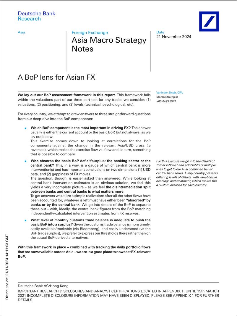 《Deutsche Bank-Asia Macro Strategy Notes A BoP lens for Asian FX-111732266》 - 第1页预览图