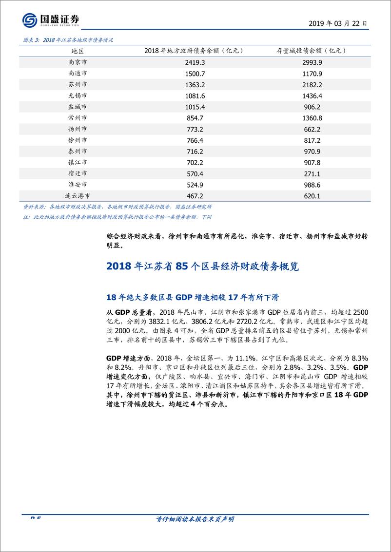 《固定收益点评：江苏85个区县2018年经济财政数据大盘点-20190322-国盛证券-11页》 - 第6页预览图