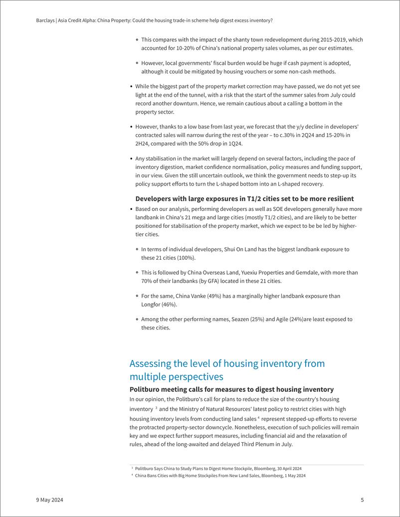 《Barclays_Asia_Credit_Alpha_China_Property_Could_the_housing_trade_in_scheme_help_digest_excess_inventory_》 - 第5页预览图