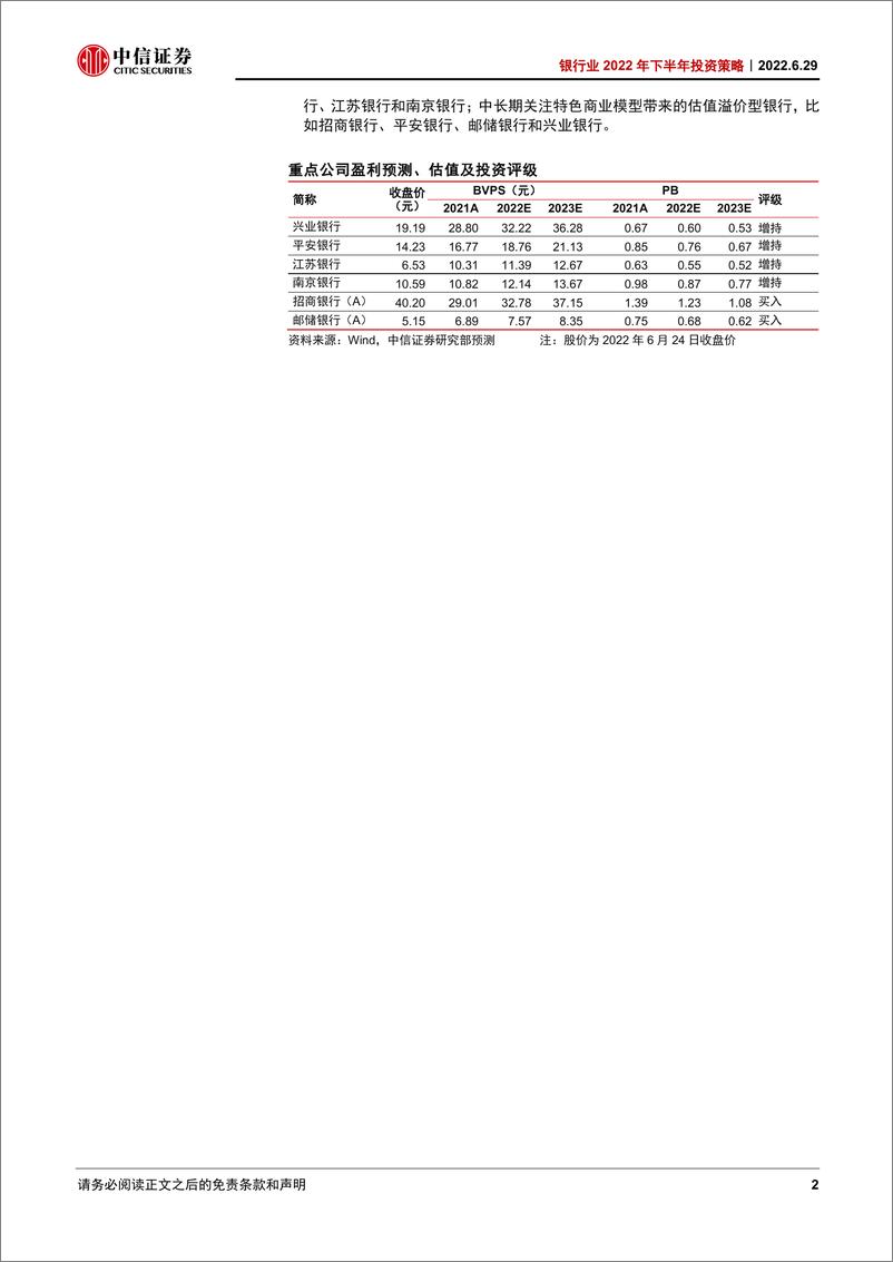 《银行业2022年下半年投资策略：复盘与演绎，估值提升，价值回归-20220629-中信证券-31页》 - 第3页预览图