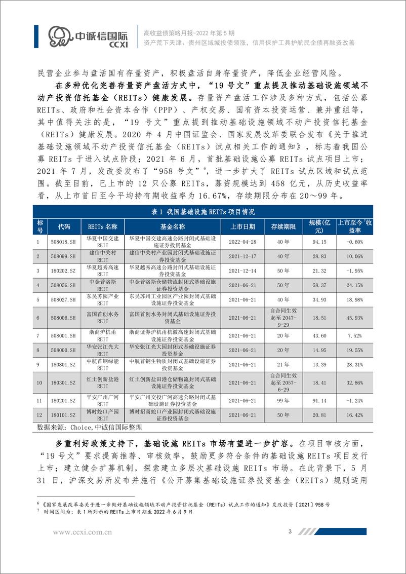 《中诚信-2022年5月高收益债策略月报：资产荒下天津、贵州区域城投债领涨，信用保护工具护航民企债再融资改善-15页》 - 第4页预览图