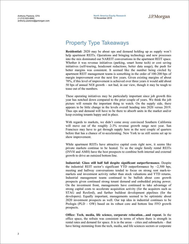 《J.P. 摩根-美股-房地产行业-全美房地产投资信托协会（NAREIT）的REIT世界会议-2019.11.15-65页》 - 第3页预览图