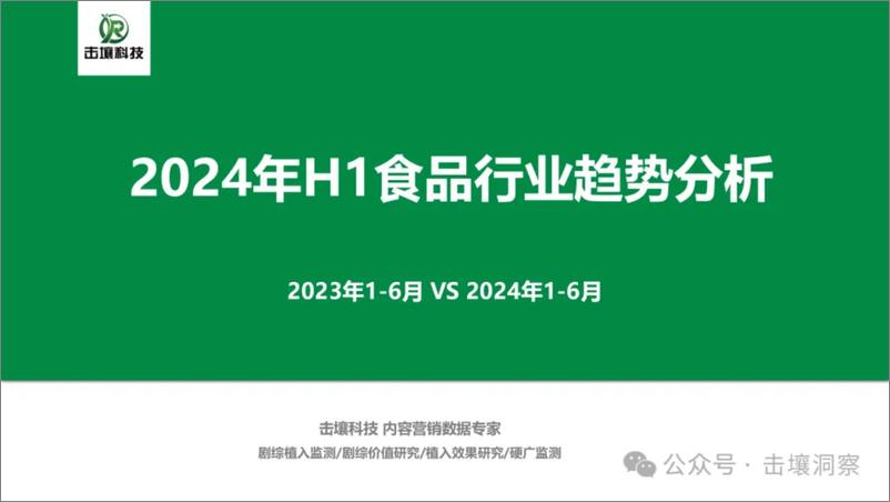 《2024年H1食品行业趋势分析报告-50页》 - 第1页预览图