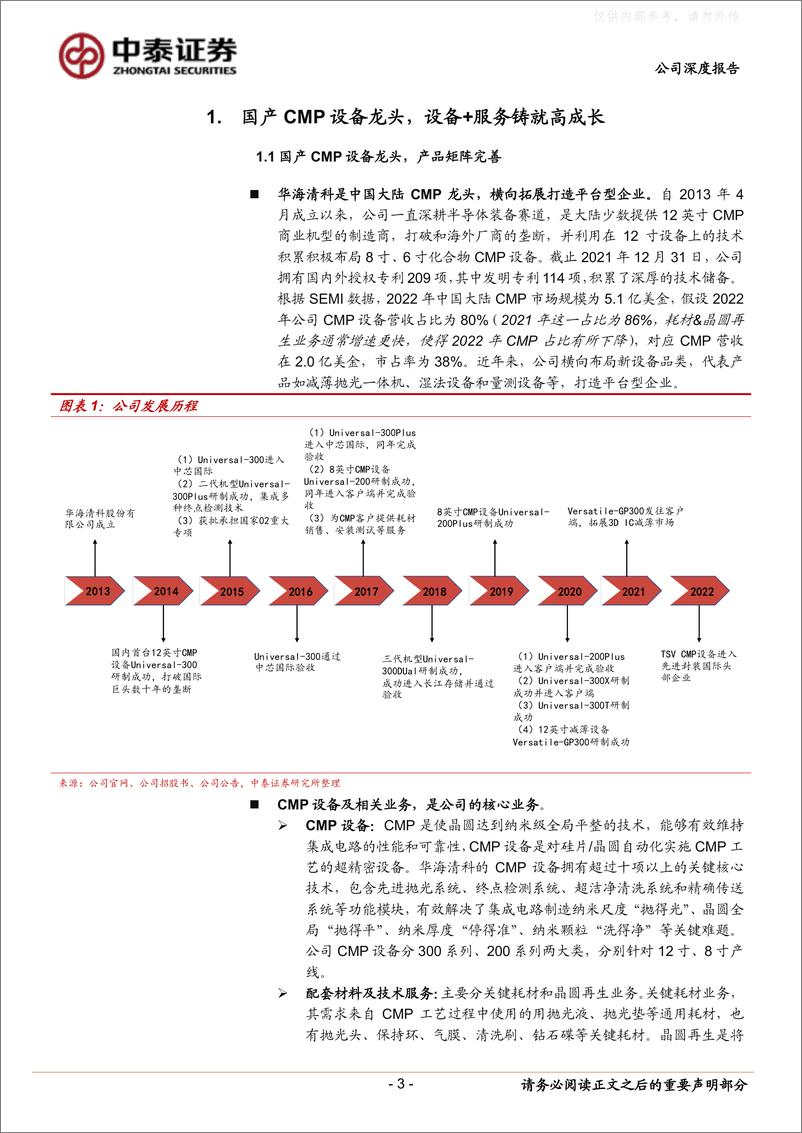 《中泰证券-华海清科(688120)国产CMP龙头，横向拓展打造平台型公司-230403》 - 第3页预览图