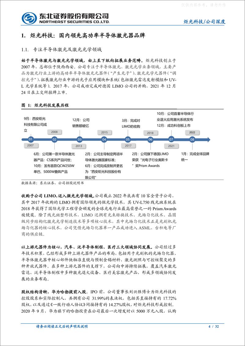 《东北证券-炬光科技(688167)精雕光学上游，激光赋能万物，做“纵光者”-230330》 - 第4页预览图