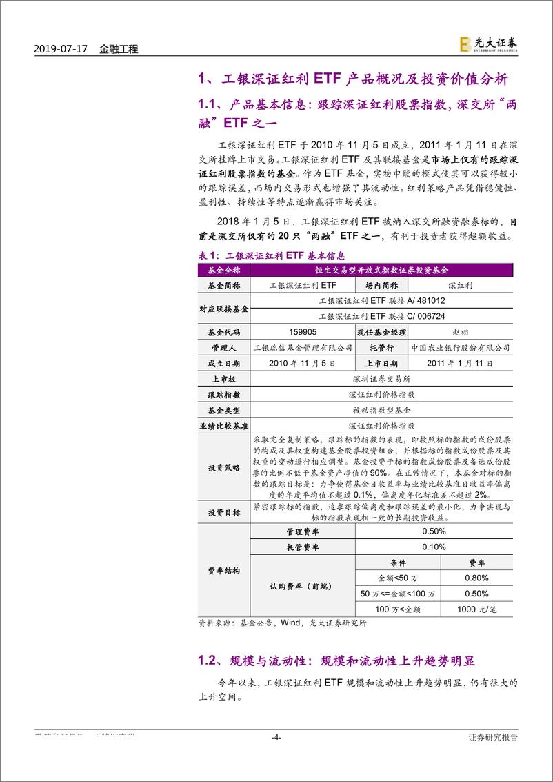 《基金产品介绍与分析系列之五：工银深证红利ETF投资价值分析-20190717-光大证券-13页》 - 第5页预览图