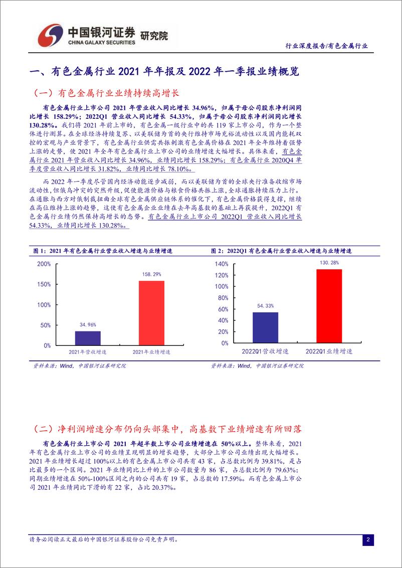 《有色金属行业2021年报&2022年一季报业绩回顾：盈利能力至十年巅峰，业绩增速仍维持高位-20220510-银河证券-18页》 - 第4页预览图