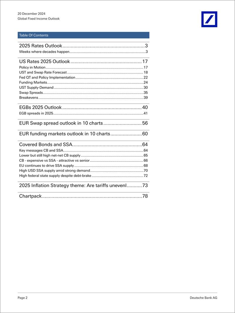 《Deutsche Bank-Global Fixed Income Outlook 2025 Rates Outlook-112313915》 - 第2页预览图