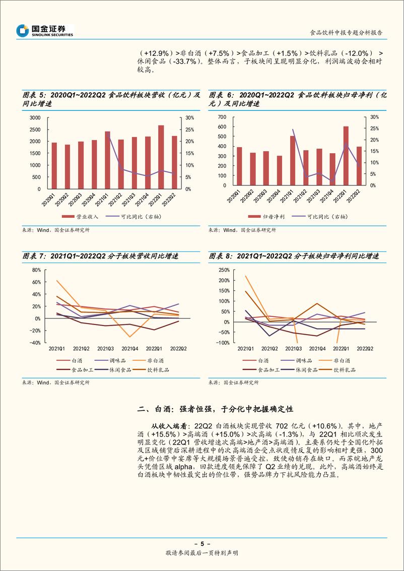 《食品饮料行业中报专题分析报告：分化中坚守韧性，改善中静候拐点-20220904-国金证券-28页》 - 第6页预览图