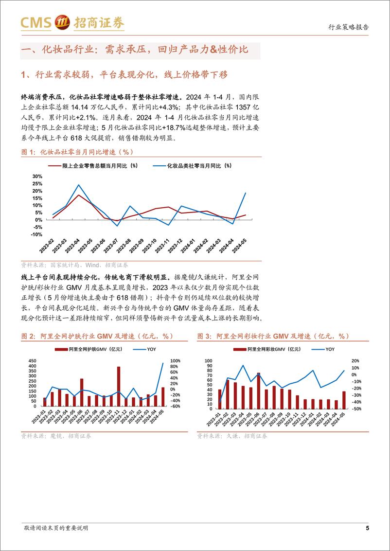 《化妆品%26黄金珠宝行业2024年中期投资策略：化妆品回归性价比%26产品力，黄金珠宝需求阶段性承压-240623-招商证券-15页》 - 第5页预览图