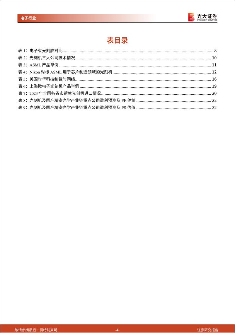 《半导体行业跟踪报告之二十三：产业政策持续加码，国产光刻机任重道远-241118-光大证券-28页》 - 第4页预览图