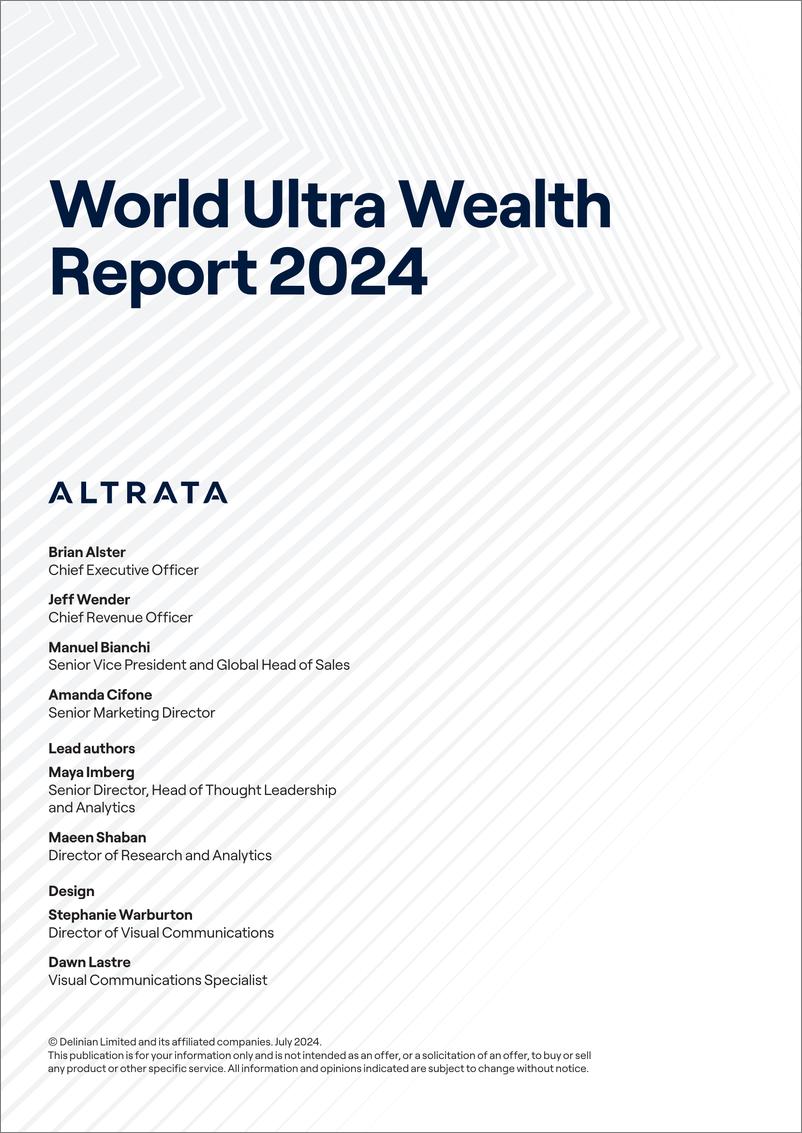 《Altrata_2024年世界超级财富报告_英文版_》 - 第2页预览图