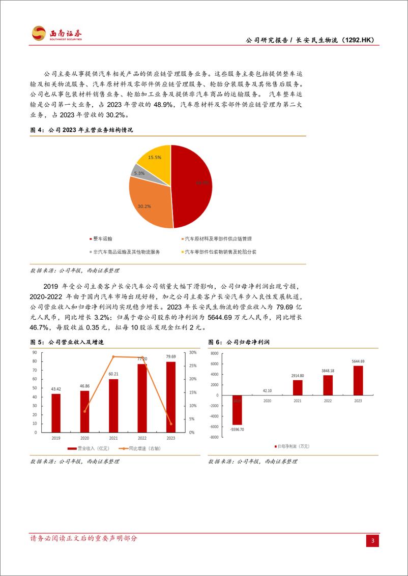 《长安民生物流(1292.HK)下游需求提升，汽车物流行业有望复苏-240509-西南证券-32页》 - 第7页预览图