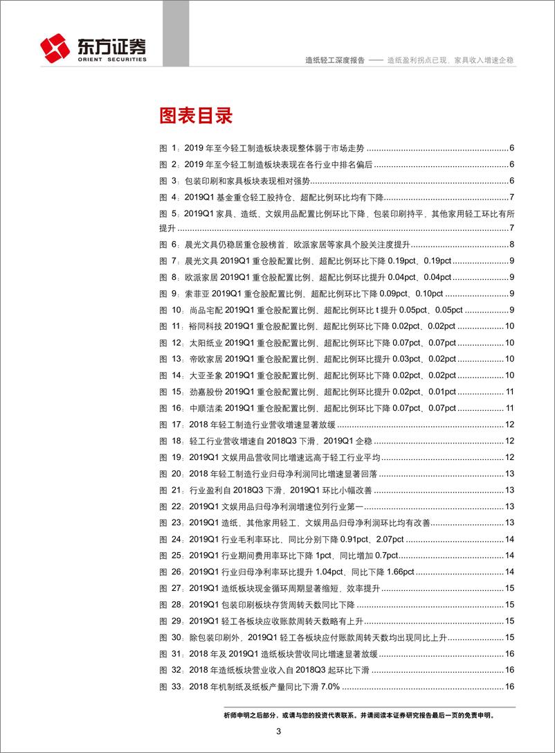 《轻工造纸行业2018年年报及一季报总结：造纸盈利拐点已现，家具收入增速企稳-20190513-东方证券-30页》 - 第3页预览图