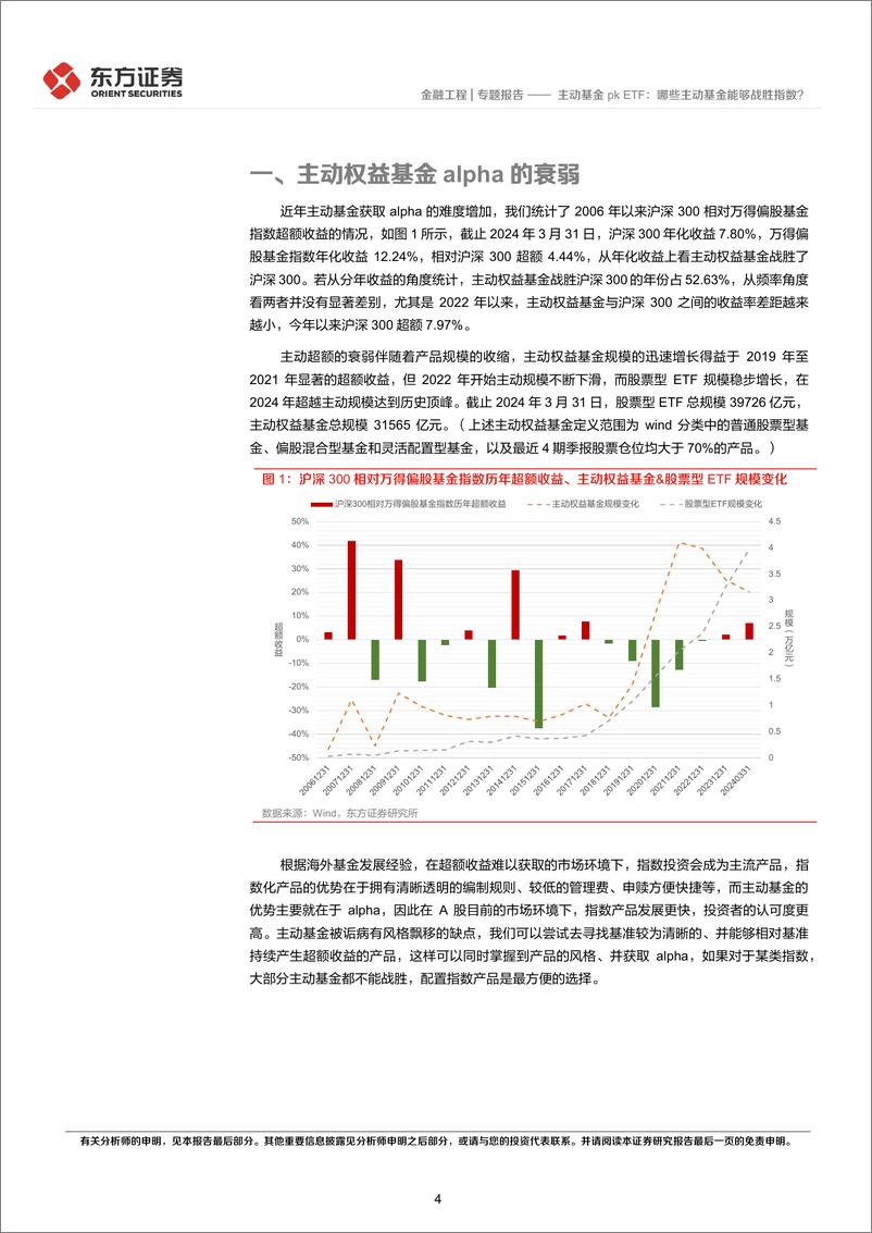 《FOF系列研究之七十三：主动基金pk＋ETF，哪些主动基金能够战胜指数？-240611-东方证券-17页》 - 第4页预览图