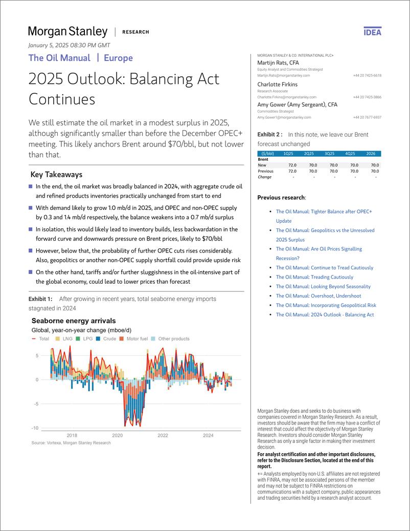 《Morgan Stanley Fixed-The Oil Manual 2025 Outlook Balancing Act Continues-112625884》 - 第1页预览图