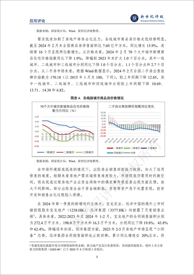 《新世纪评级：融资协调机制快速推进 一季度房地产平稳出清》 - 第3页预览图