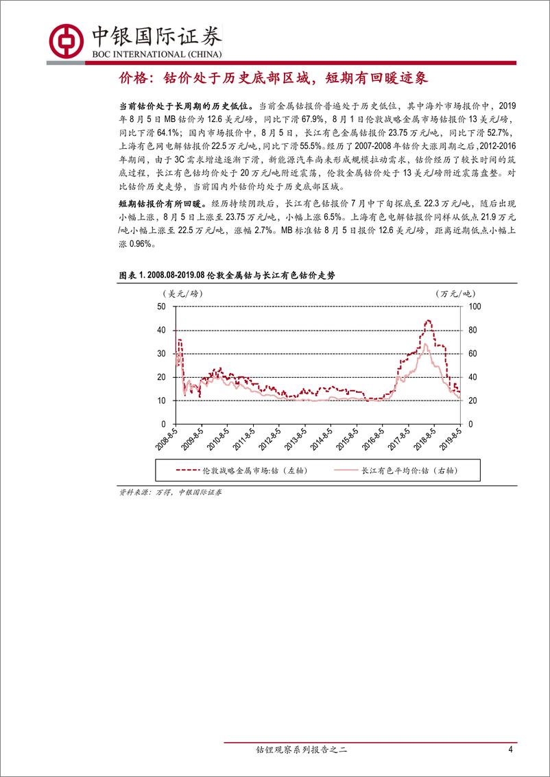 《有色金属行业钴锂观察系列报告之二：供需格局边际改善，钴价有望企稳反弹-20190806-中银国际-21页》 - 第5页预览图