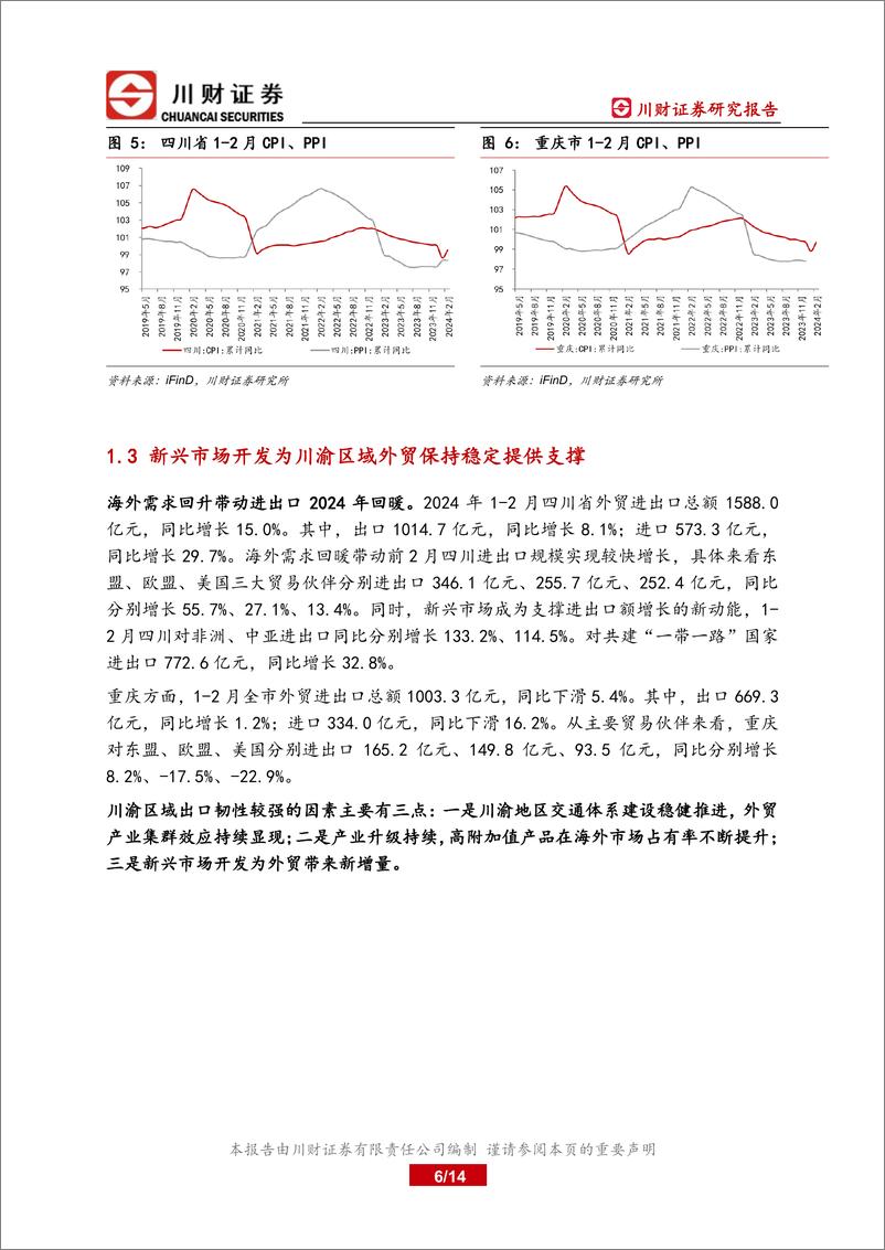 《川渝地区2024年一季度总结与二季度展望：1-2月川渝区域经济实现较快复苏-240403-川财证券-14页》 - 第6页预览图