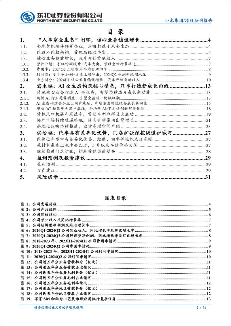 《小米集团-W(1810.HK)深度报告：AI全生态构筑核心壁垒，电动汽车打造新成长曲线-241115-东北证券-34页》 - 第2页预览图