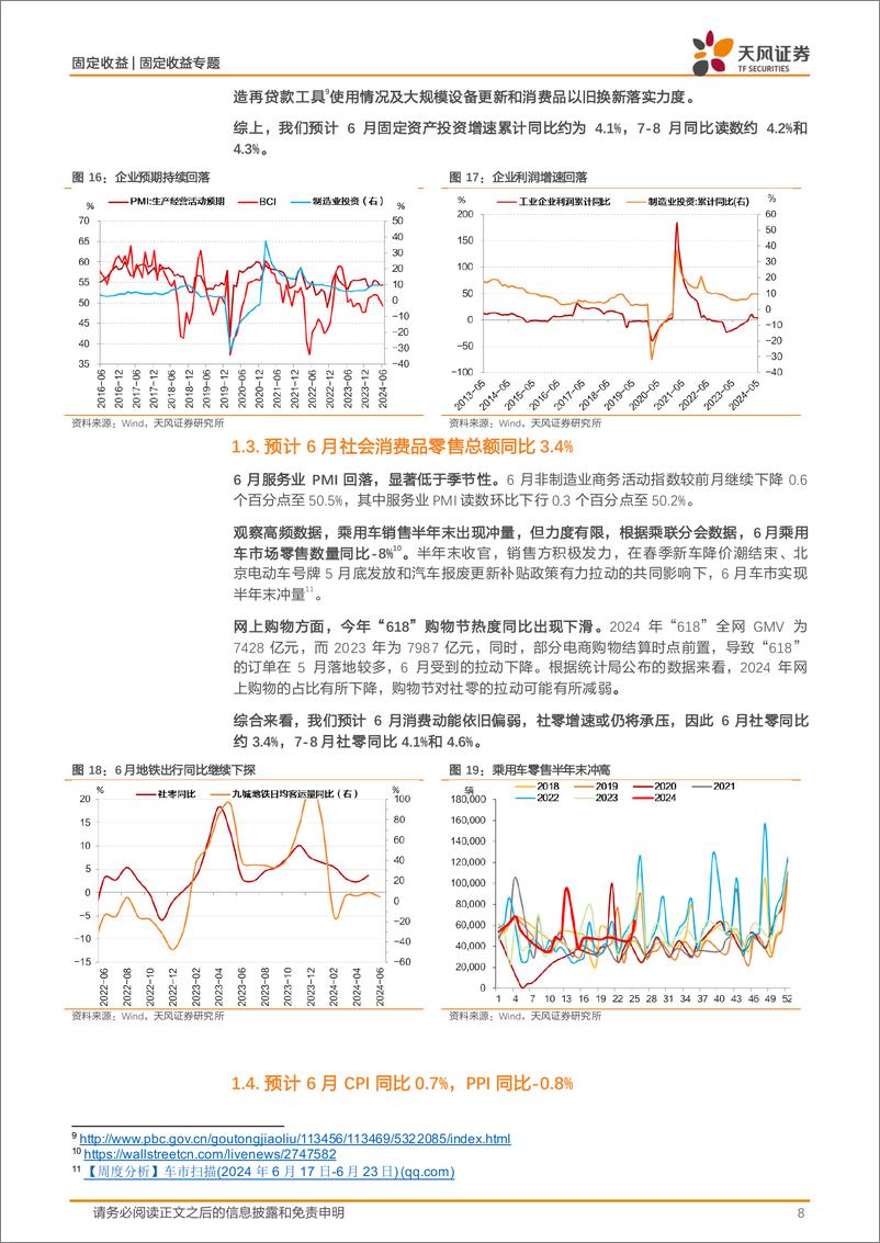 《固收数据预测专题：6月宏观数据怎么看？-240704-天风证券-21页》 - 第8页预览图