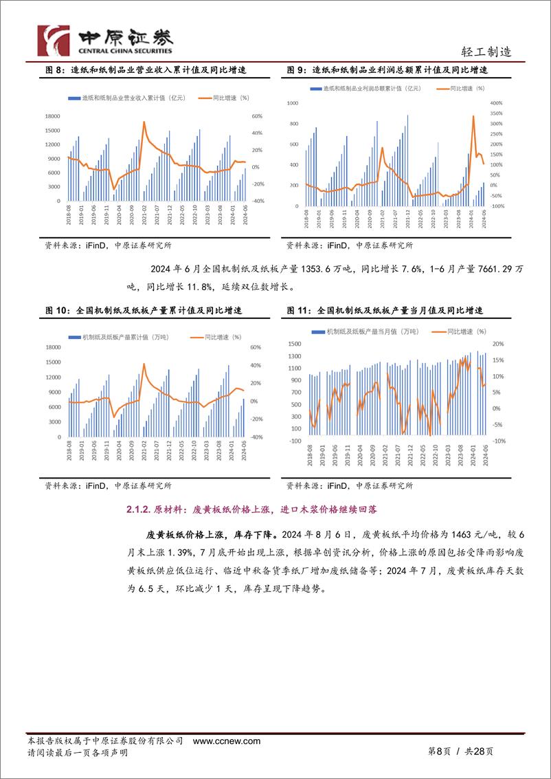 《轻工制造行业月报：加力支持以旧换新，家居消费有望提振-240809-中原证券-28页》 - 第8页预览图