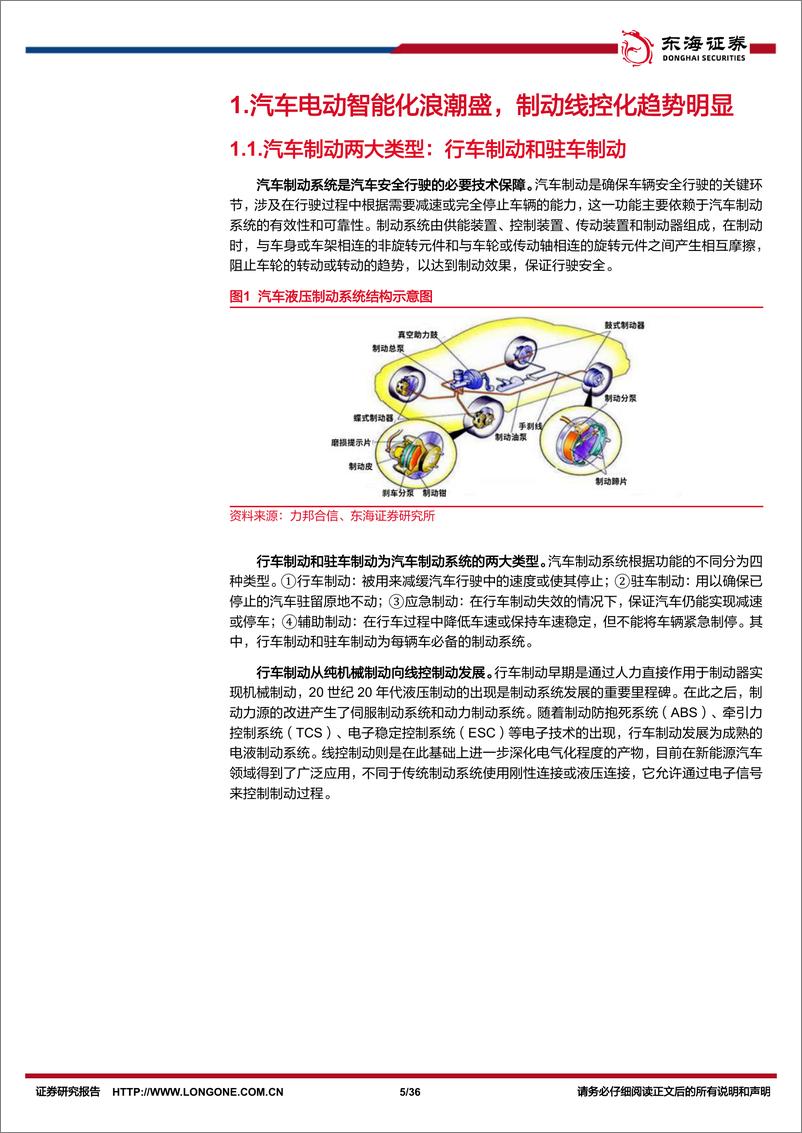 《汽车行业深度报告：EMB量产渐近，线控制动国产替代加速-250103-东海证券-36页》 - 第5页预览图