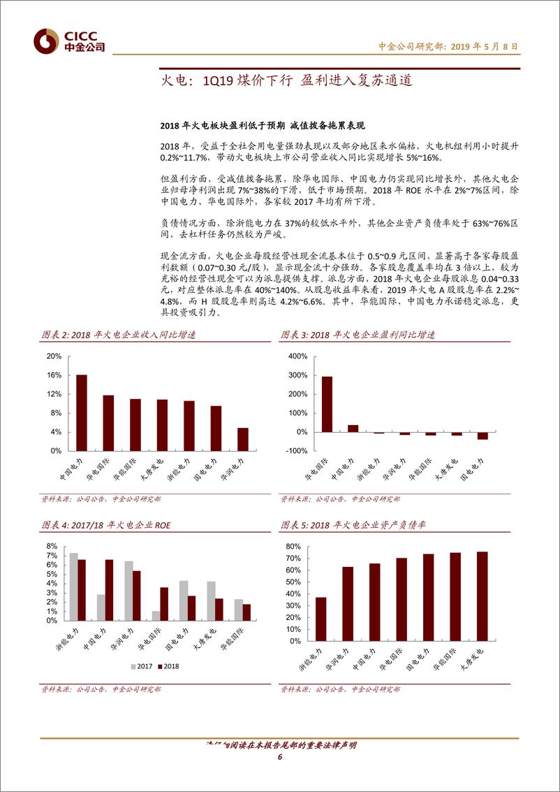 《公用事业行业FY18及1Q19业绩回顾：火电进入复苏通道，派息股总体表现稳健-20190508-中金公司-17页》 - 第7页预览图