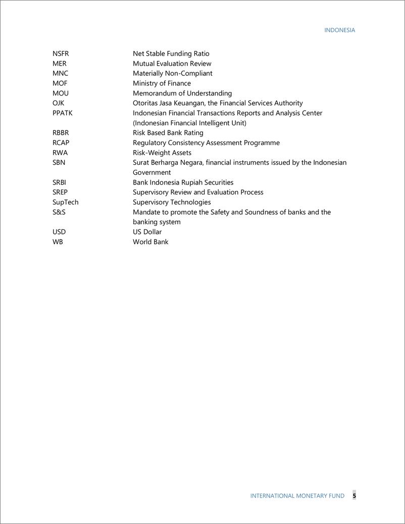 《IMF-印度尼西亚：金融部门评估计划——对遵守巴塞尔有效银行监管核心原则的详细评估（英）-2024.8-238页》 - 第6页预览图