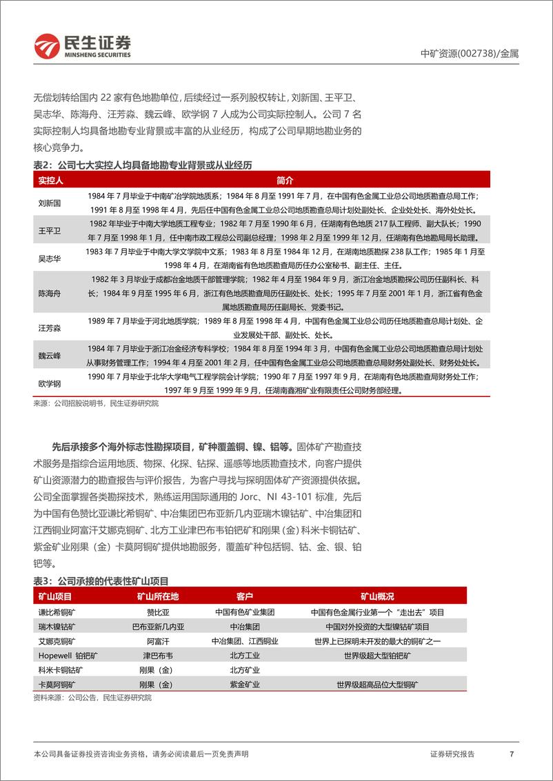 《民生证券-中矿资源-002738-深度报告_地勘赋能_多金属矿业新星展宏图》 - 第7页预览图