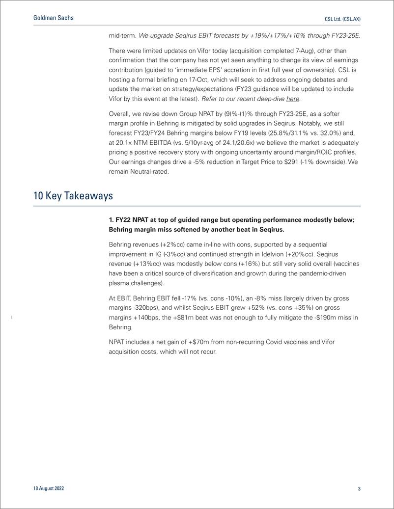 《CSL Ltd. (CSL.AX Volume recovery underway but margiROIC uncertainties keep us on the sidelines; Neutral(1)》 - 第4页预览图