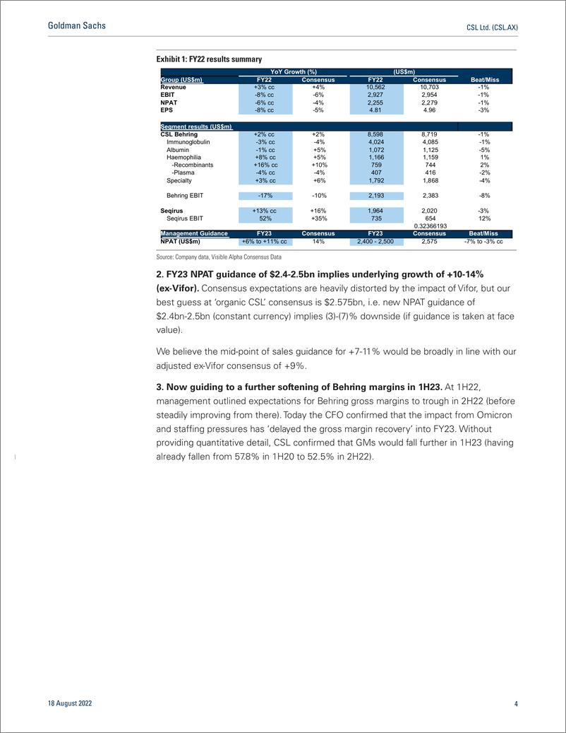 《CSL Ltd. (CSL.AX Volume recovery underway but margiROIC uncertainties keep us on the sidelines; Neutral(1)》 - 第5页预览图