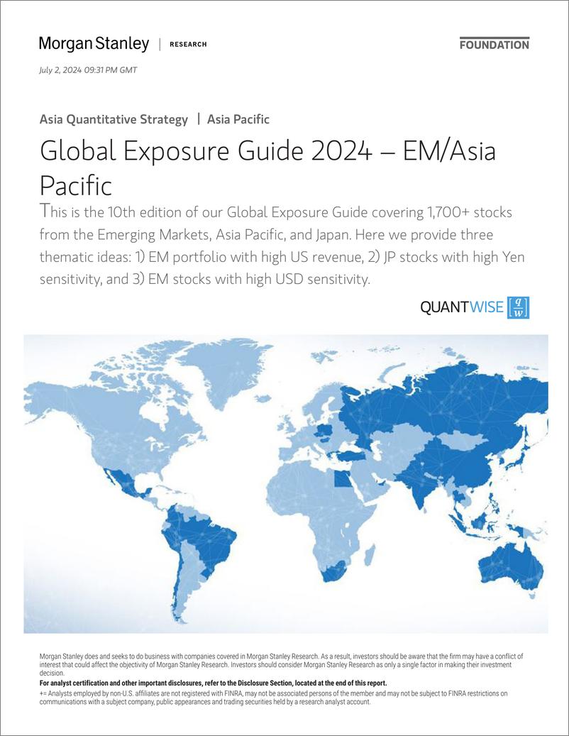 《Morgan Stanley-Asia Quantitative Strategy Global Exposure Guide 2024 – EM...-108993603》 - 第1页预览图