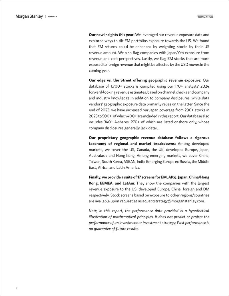 《Morgan Stanley-Asia Quantitative Strategy Global Exposure Guide 2024 – EM...-108993603》 - 第2页预览图