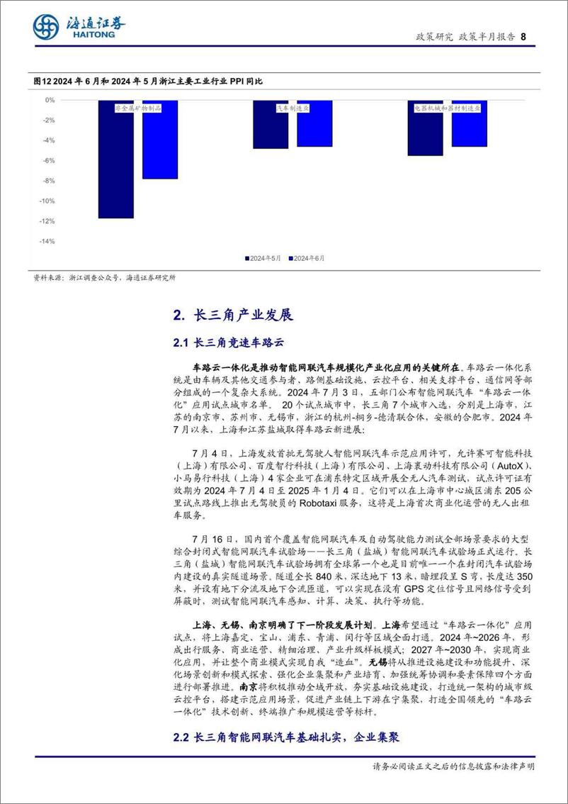 《长三角经济新观察(七月上)：需求有待提振，车路云竞速与对外开放并进-240723-海通证券-13页》 - 第8页预览图