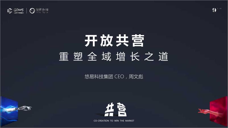 《悠易科技（周文彪）：开放共营-重塑全域增长之道》 - 第1页预览图