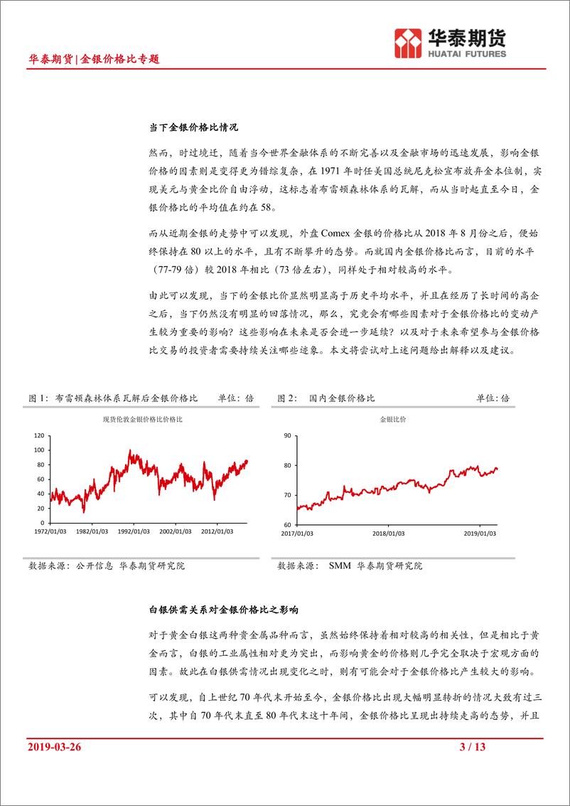 《金银价格比专题：金银价格比影响因素探讨及对后市展望-20190326-华泰期货-13页》 - 第4页预览图