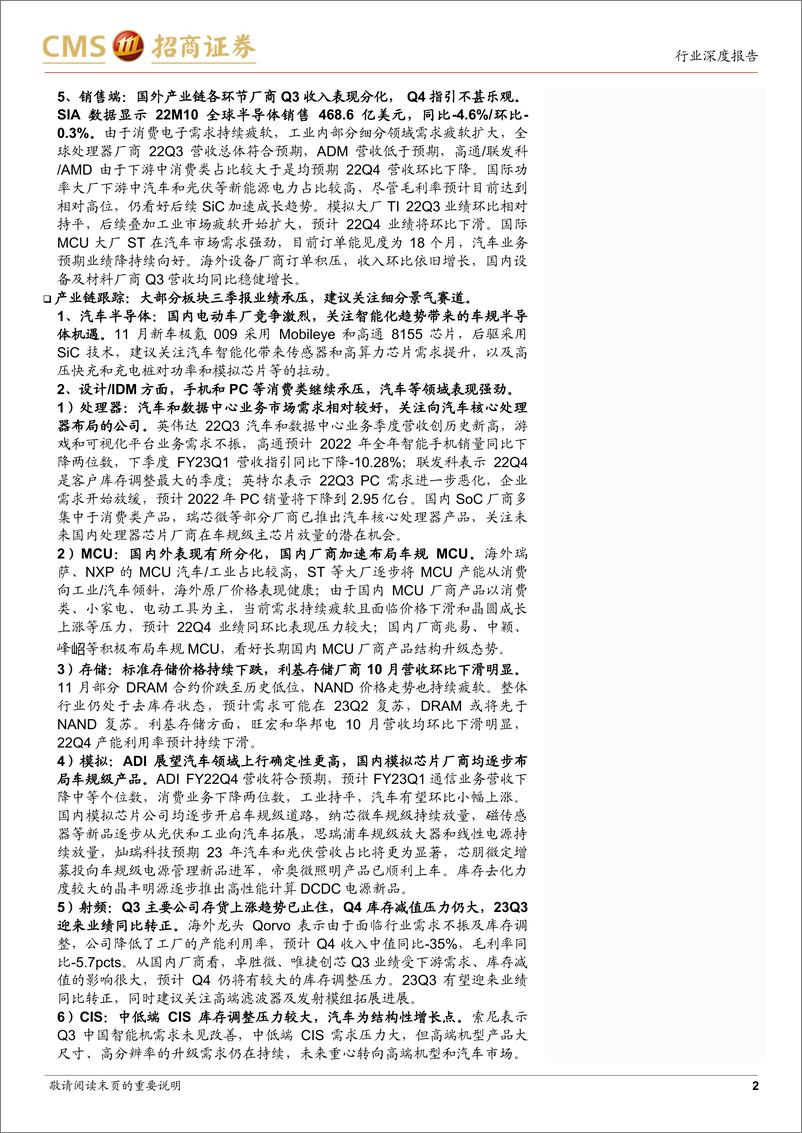 《半导体行业月度深度跟踪：关注需求和库存边际变化，静待行业景气拐点-20221208-招商证券-73页》 - 第3页预览图