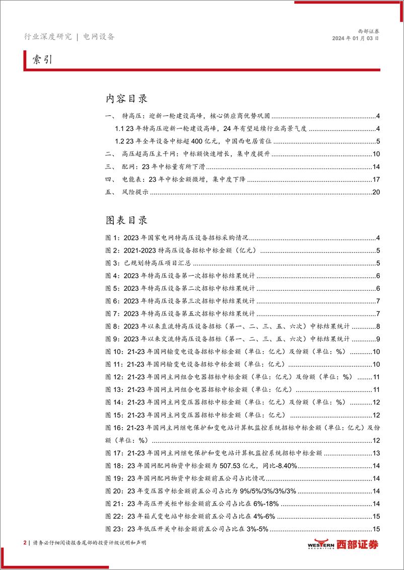 《2023年电网设备行业中标情况分析：特高压与主网设备快速增长，电表中标额微增》 - 第2页预览图