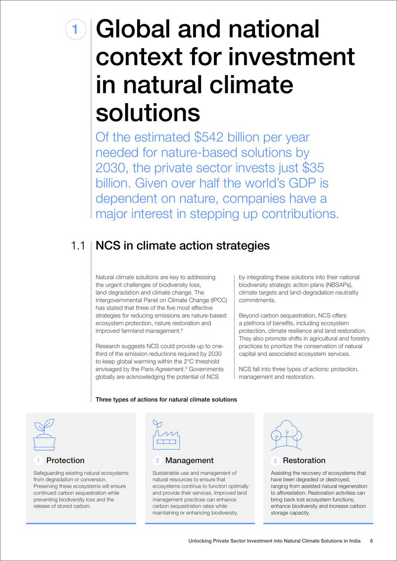 《2024将私营部门投资释放到印度的自然气候解决方案报告_英文版_-世界经济论坛》 - 第8页预览图