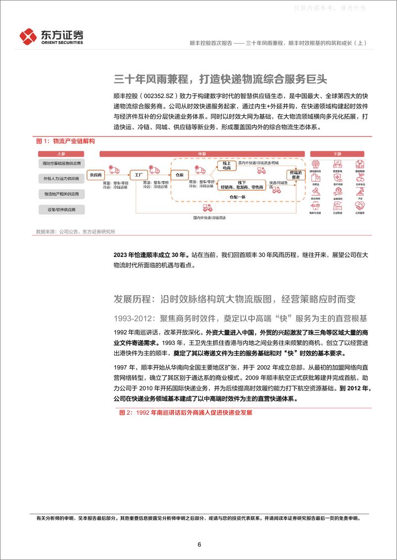 《东方证券-顺丰控股(002352)首次覆盖报告：三十年风雨兼程，顺丰时效快递迎来成长新契机-230324》 - 第6页预览图