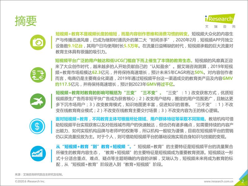 《变与不变：2020年中国短视频+教育发展展望》 - 第2页预览图