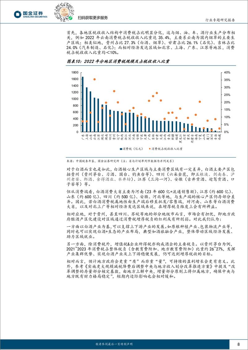 《国金证券-白酒行业行业研究：消费税专题：税改东风渐起，试论对白酒行业影响》 - 第8页预览图